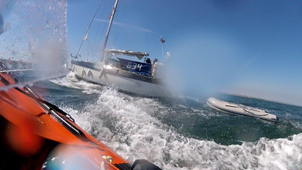 Yacht sailing into danger